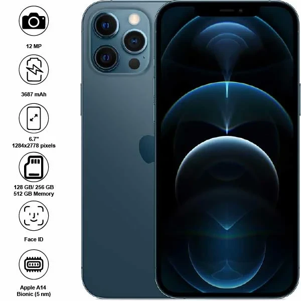 apple iphone 12 pro max 64gb 256gb 512gb blue black green graphite Free Shipping